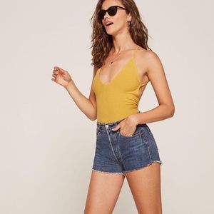 NBW, NWOT Reformation Blase Bodysuit in Sunflower